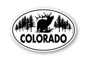 Classic Elk Colorado 4x6 inch oval sticker Classic Elk Colorado 4x6 inch oval sticker