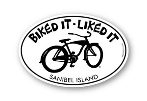 Biked It Liked It Sanibel Island Sticker 4"x6" oval Biked It Liked It Sanibel Island Sticker 4"x6" oval