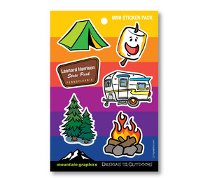 Camping Icon Die Cut Sticker Pack - Rainbow Camping Icon Die Cut Sticker Pack - Rainbow