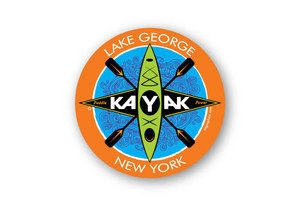 Kayak Emblem 4" Round Vinyl Magnet Kayak Emblem 4" Round Vinyl Magnet