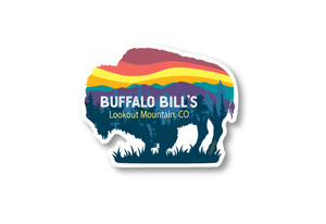 Wholesale Buffalo & Mountains Die Cut Sticker Wholesale Buffalo & Mountains Die Cut Sticker