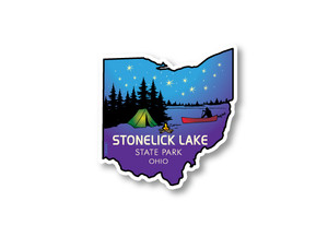 Wholesale Ohio Camping State Die Cut Sticker Wholesale Ohio Camping State Die Cut Sticker