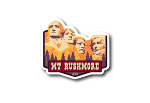 Mount Rushmore Red Sticker