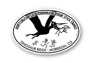 Wholesale Quetzalcoatlus & Stick Family Oval Sticker Wholesale Quetzalcoatlus & Stick Family Oval Sticker