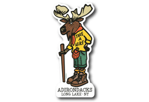 Hiking Moose Die Cut Sticker Hiking Moose Die Cut Sticker