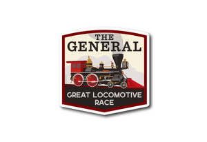 The General Locomotive Die Cut Sticker The General Locomotive Die Cut Sticker