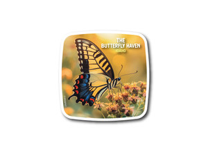 Tiger Swallowtail Butterfly on Flower Die Cut Sticker Tiger Swallowtail Butterfly on Flower Die Cut Sticker