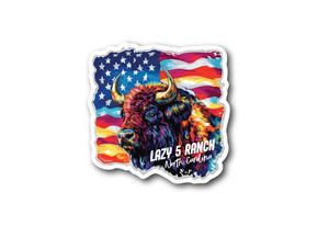 Buffalo Head Flag Die Cut Sticker Buffalo Head Flag Die Cut Sticker