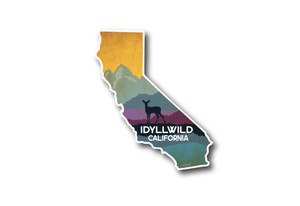 Mountain Deer State Shape Die Cut Sticker Mountain Deer State Shape Die Cut Sticker