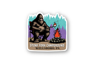 Bigfoot Campfire Sticker