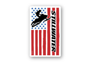 Snowmobile Vertical Flag Sticker