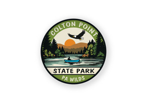 Canoe on Lake Sticker