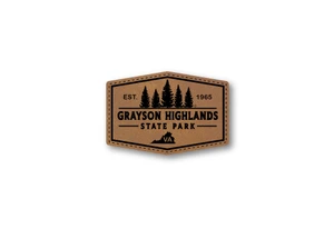 PATFL-6232 Trees Stitched Medallion Leather Patch