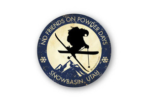 Wholesale No Friends on Powder Days Distressed Sticker Wholesale No Friends on Powder Days Distressed Sticker
