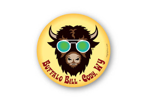 Wholesale Cool Buffalo with Round Glasses Sticker Wholesale Cool Buffalo with Round Glasses Sticker