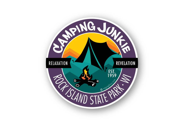 Wholesale Camping Junkie Sticker