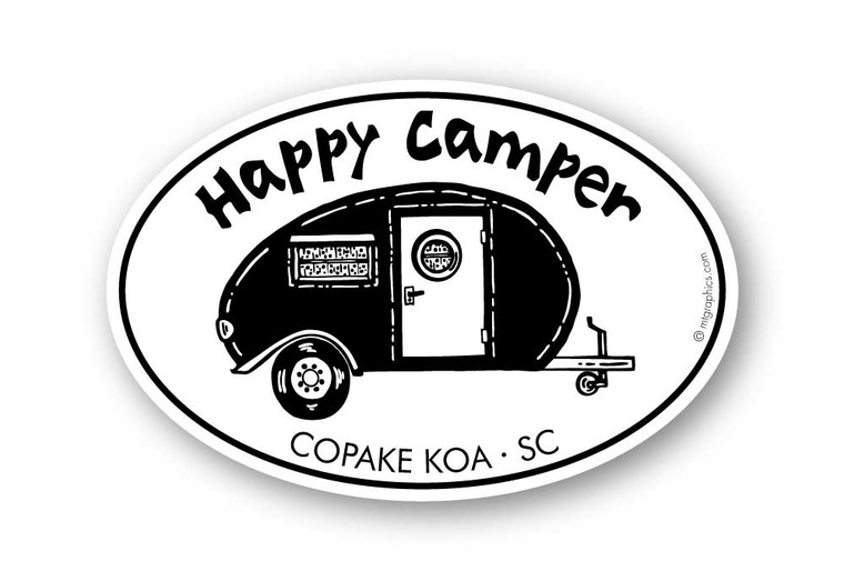 Wholesale Happy Camper 4x6 Sticker