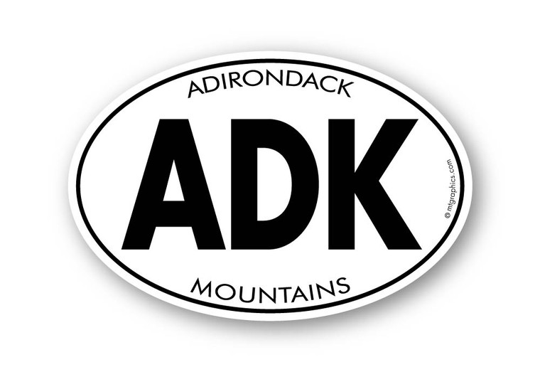 ADK Adirondack Mountains 4x6 inch oval sticker