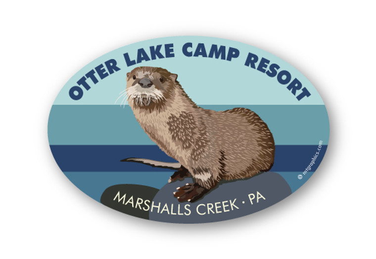 Wholesale River Otter Oval Sticker