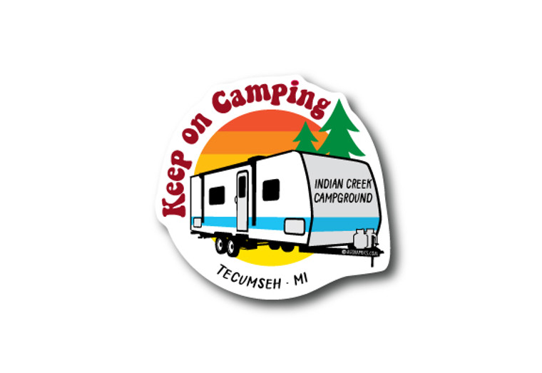 Wholesale Keep On Camping Die Cut Sticker