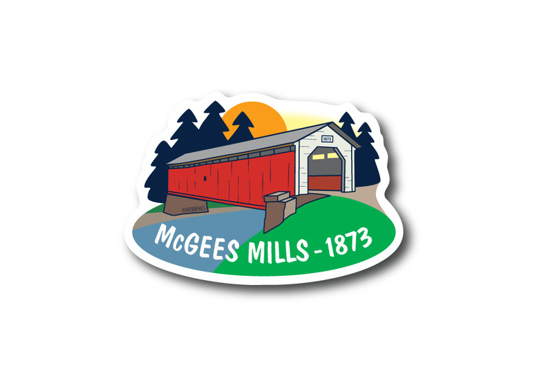 Wholesale Covered Bridge Die Cut Sticker