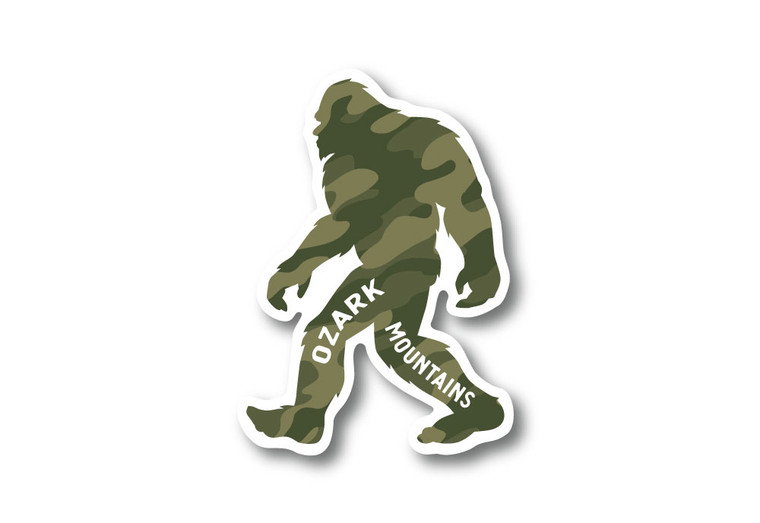 Wholesale Camo Bigfoot Die Cut Sticker Olive Green