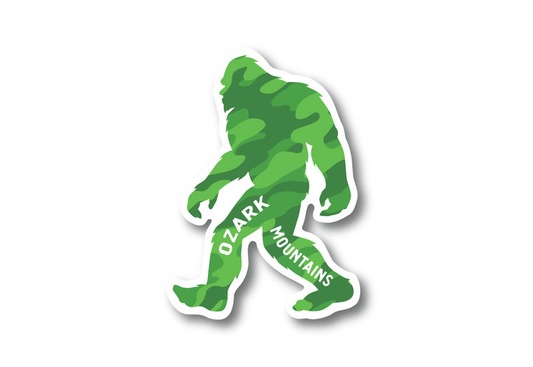 Wholesale Camo Bigfoot Die Cut Sticker Bright Green