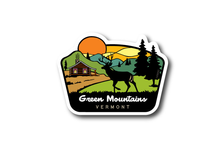 Wholesale Cabin & Deer Die Cut Sticker