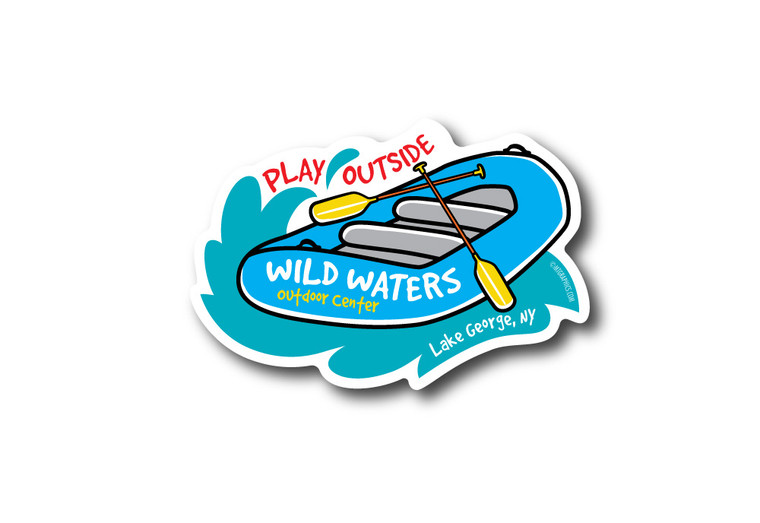 Wholesale Play Outside Raft Die Cut Sticker