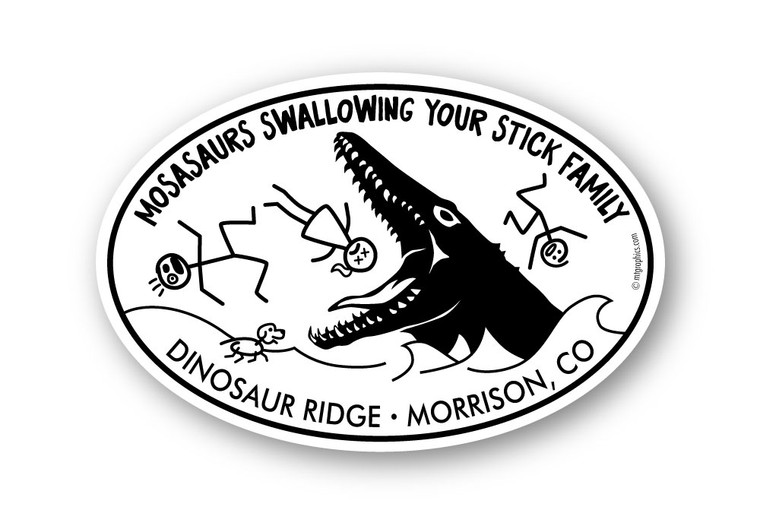 Wholesale Mosasaurs & Stick Family Oval Sticker