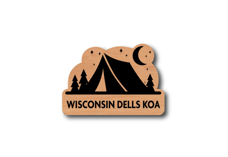 Wholesale Tent & Trees Die Cut Wooden Magnet