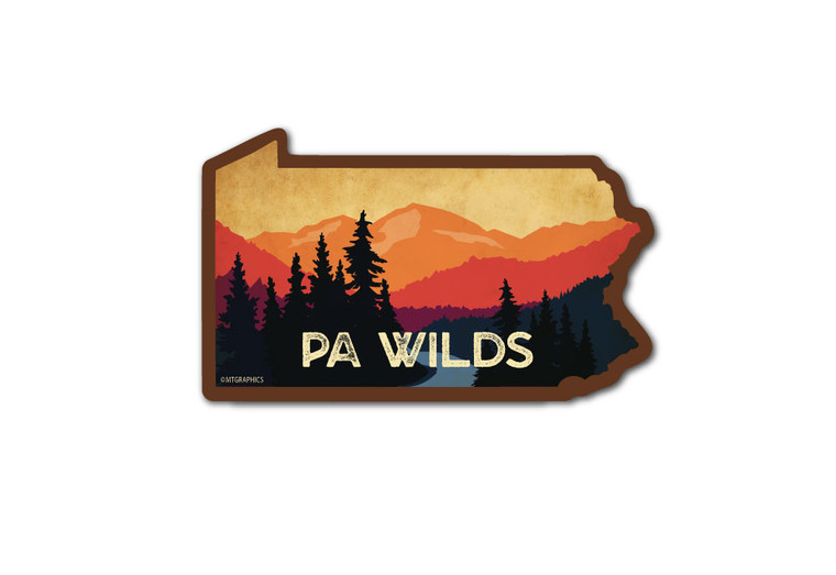 Wholesale State Mountains & Stream Sticker