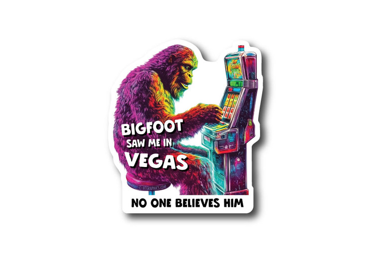 Bigfoot Playing the Slots Die Cut Sticker