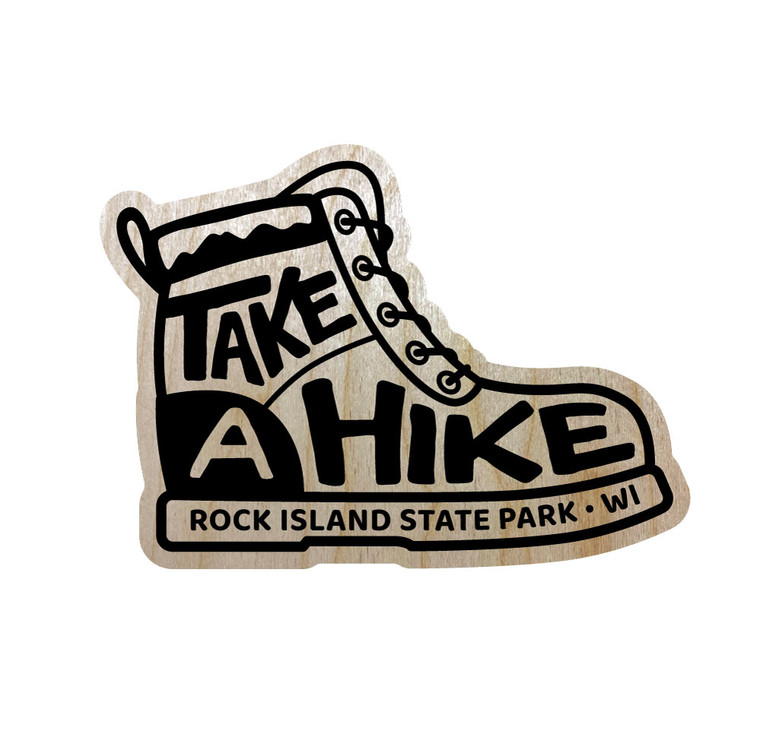 Hike Boot Die Cut Wood Sticker