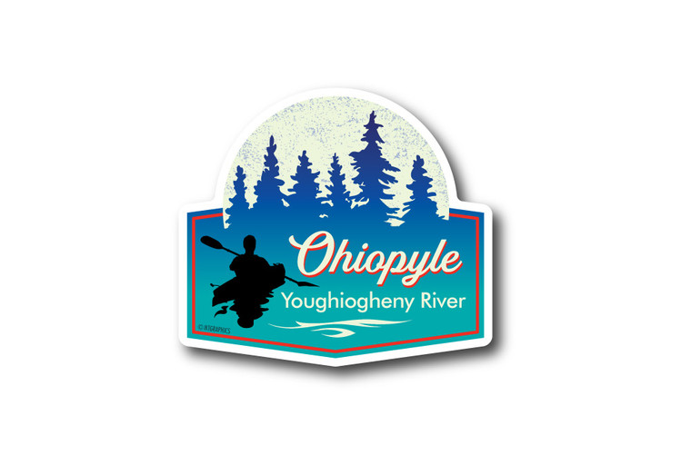 Moonlight Kayak Die Cut Sticker