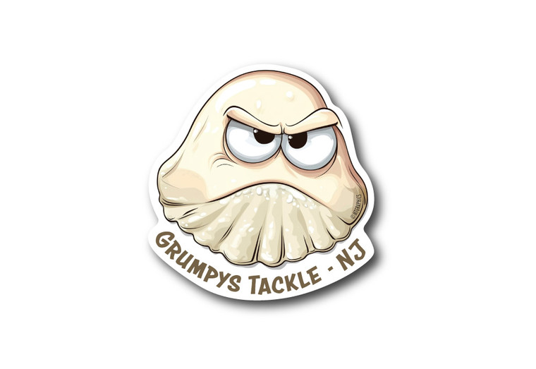 Grumpy Clam Die Cut Sticker