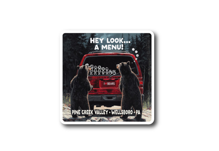 Bear Menu Die Cut Sticker