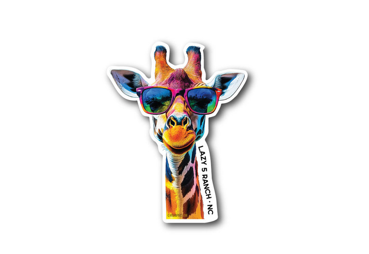 Cool Giraffe Die Cut Sticker