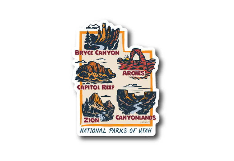Utah Parks Die Cut Sticker
