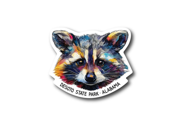 Techno Raccoon Die Cut Sticker