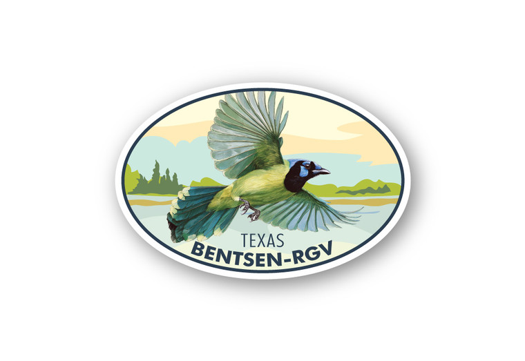 Green Jay Oval Sticker