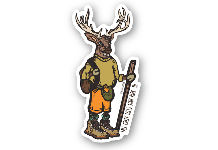 Elk Hiker Sticker