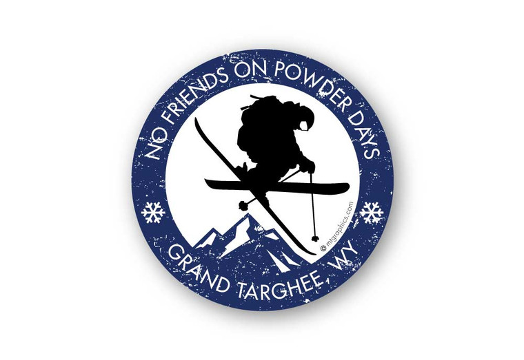 Wholesale No Friends on Powder Days Dark Blue Sticker