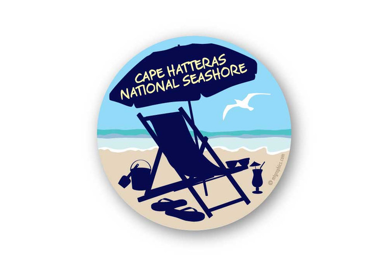 Wholesale Beach Chair Sticker - Round