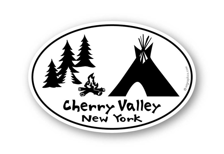 Wholesale Teepee with Campfire and Trees Sticker