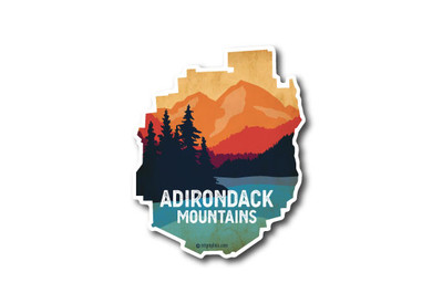 Wholesale ADK Park Lake & Mountians Die Cut Sticker - Mountain Graphics