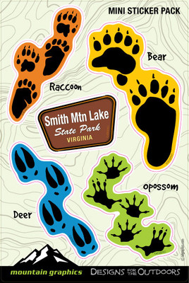 Wholesale Animal Tracks Die Cut Sticker Pack - Mountain Graphics