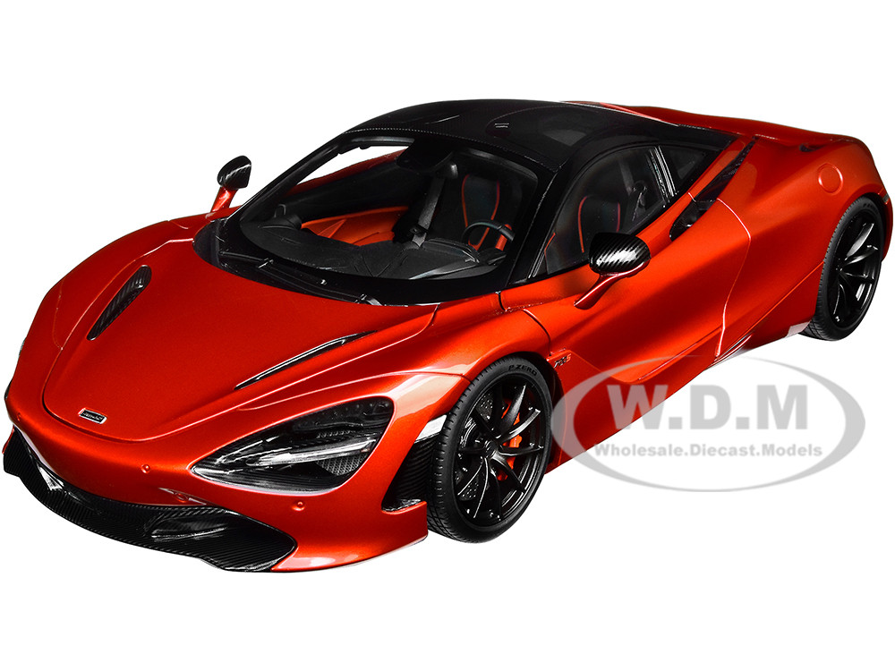 McLaren 720S Memphis Red Metallic Black Top Carbon Accents 1/18