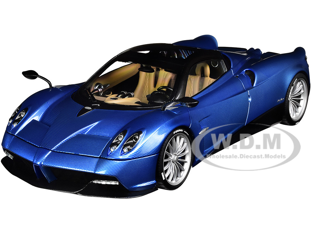 Pagani Huayra Roadster Blue Tricolore Carbon Fiber Black Top
