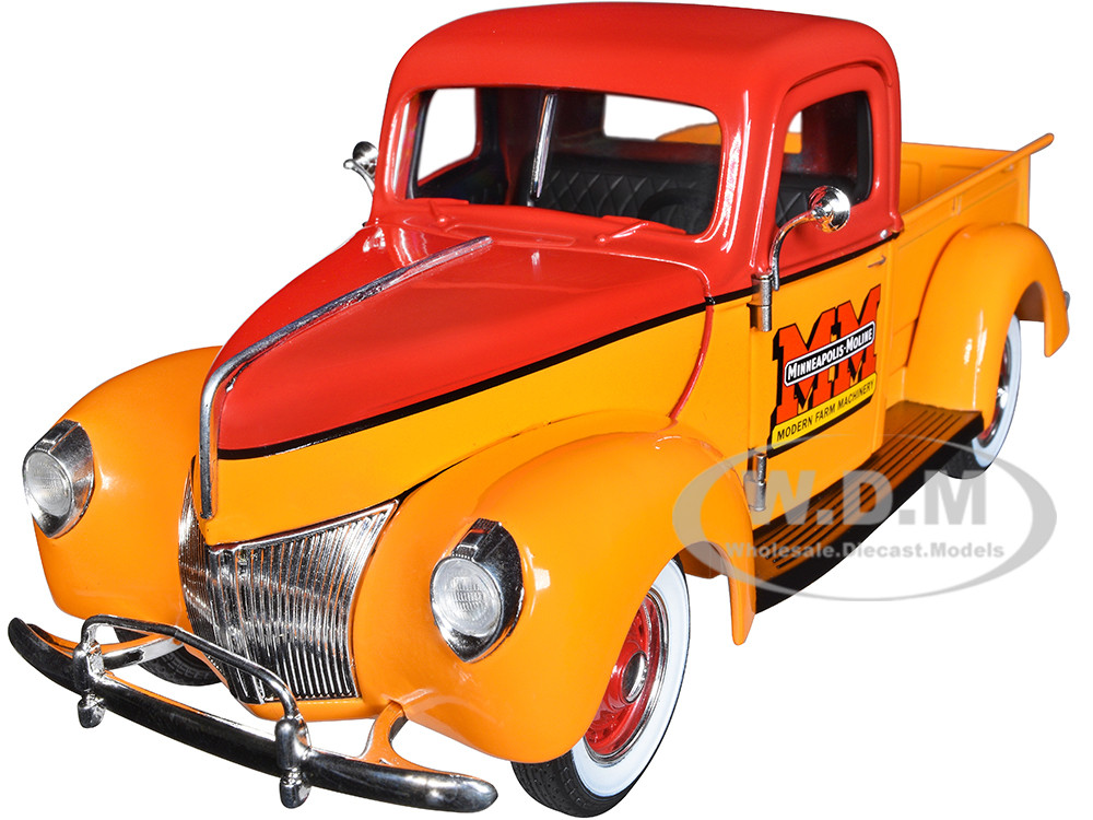 1940 Ford Pickup Truck Minneapolis Moline Orange Red Black Stripes